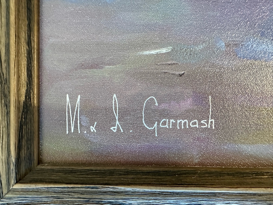 Michael & Inessa Garmash Artist Hand Signed Giclee On Canvas Titled 'Toes In The Sand' 2004 24'W X 30'H Framed  [Photo 7]