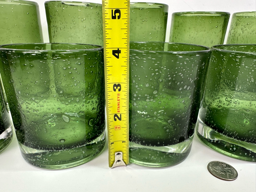 Artland Iris Green Colored Double Old Fashioned Bubble Glasses [Photo 6]
