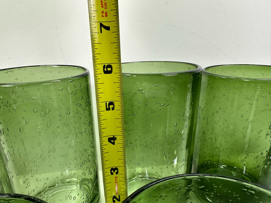 Artland Iris Green Colored Double Old Fashioned Bubble Glasses [Photo 7]