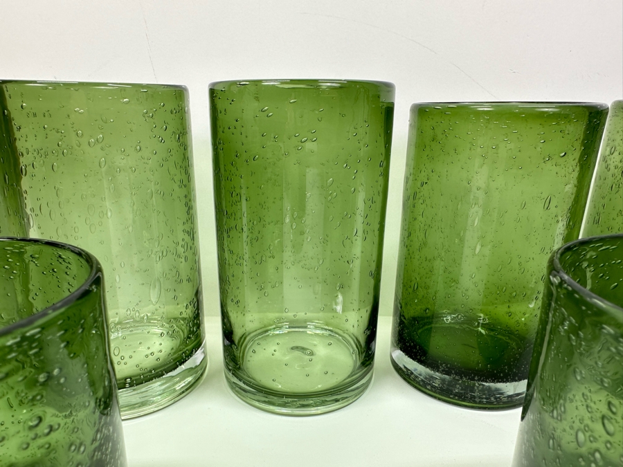 Artland Iris Green Colored Double Old Fashioned Bubble Glasses [Photo 5]
