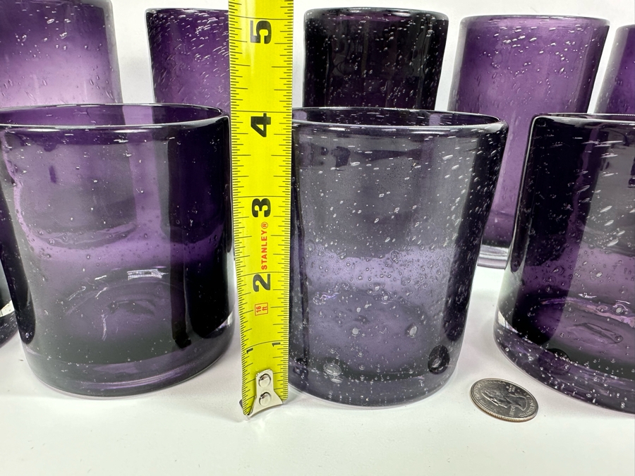 Artland Plum Colored Double Old Fashioned Bubble Glasses [Photo 4]