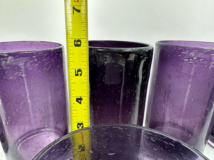 Artland Plum Colored Double Old Fashioned Bubble Glasses [Photo 5]