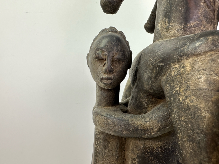 African Maternity Carved Wooden Figure Sculpture From The Ivory Coast 25'H Estimate $400 [Photo 8]