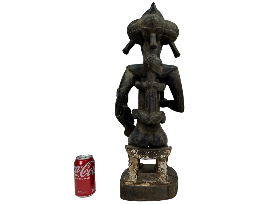 African Maternity Carved Wooden Figure Sculpture From The Ivory Coast 25'H Estimate $400 [Photo 2]