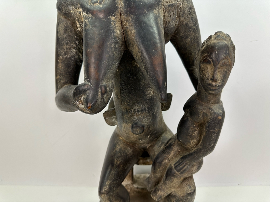 African Maternity Carved Wooden Figure Sculpture From The Ivory Coast 25'H Estimate $400 [Photo 6]