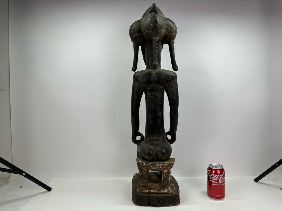 African Carved Wooden Sculpture From The Ivory Coast 28.5'H Estimate $400 [Photo 8]