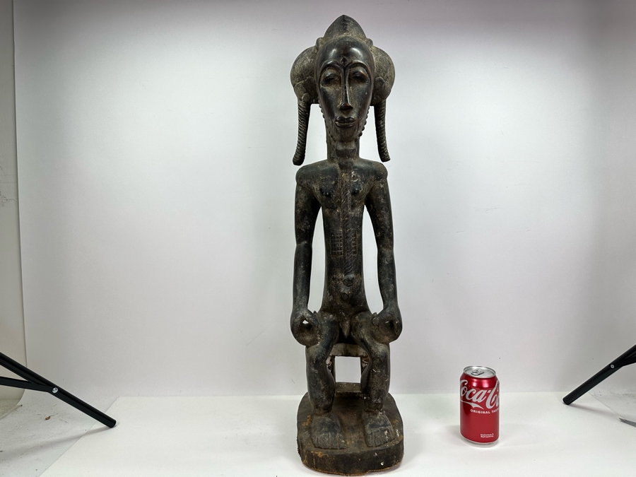 African Carved Wooden Sculpture From The Ivory Coast 28.5'H Estimate $400 [Photo 2]