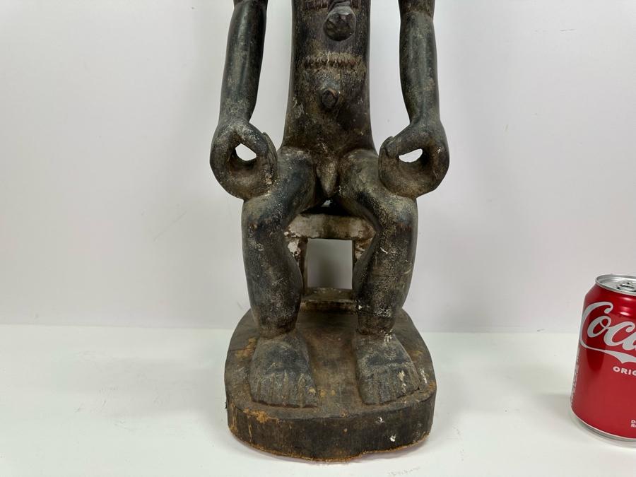 African Carved Wooden Sculpture From The Ivory Coast 28.5'H Estimate $400 [Photo 7]