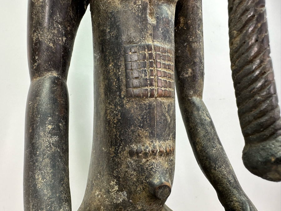 African Carved Wooden Sculpture From The Ivory Coast 28.5'H Estimate $400 [Photo 6]