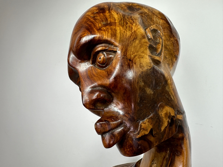 Beautiful Elongated Tribal Wood Tree Trunk Carving Of A Woman 40'H [Photo 6]