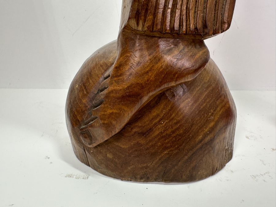 Beautiful Elongated Tribal Wood Tree Trunk Carving Of A Woman 40'H [Photo 9]