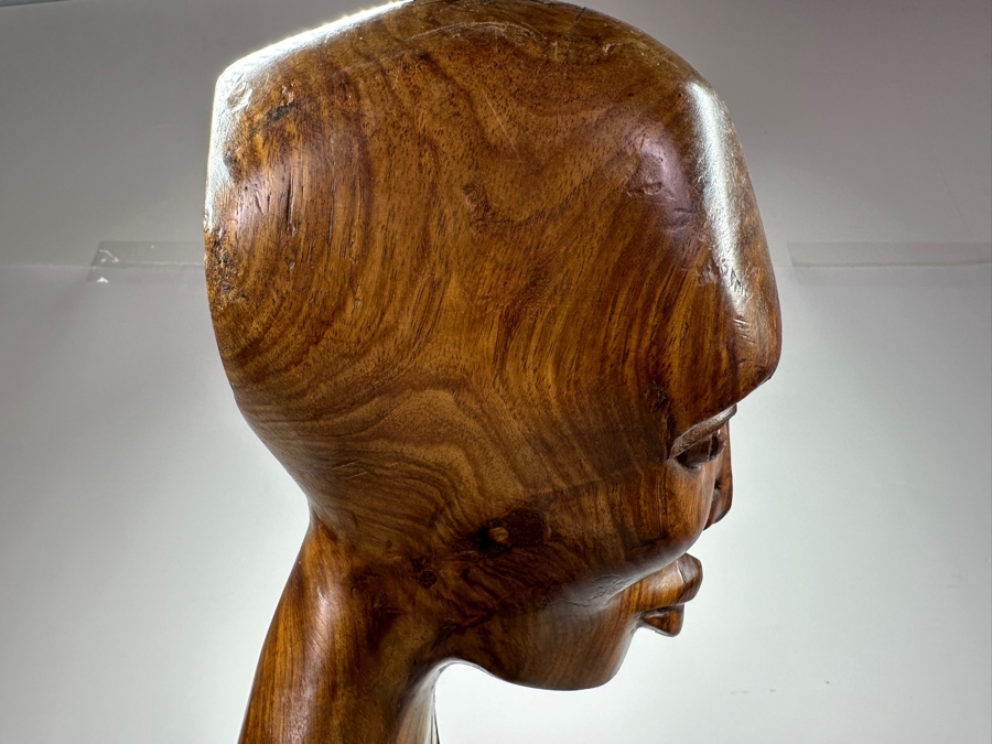 Beautiful Elongated Tribal Wood Tree Trunk Carving Of A Woman 40'H [Photo 8]