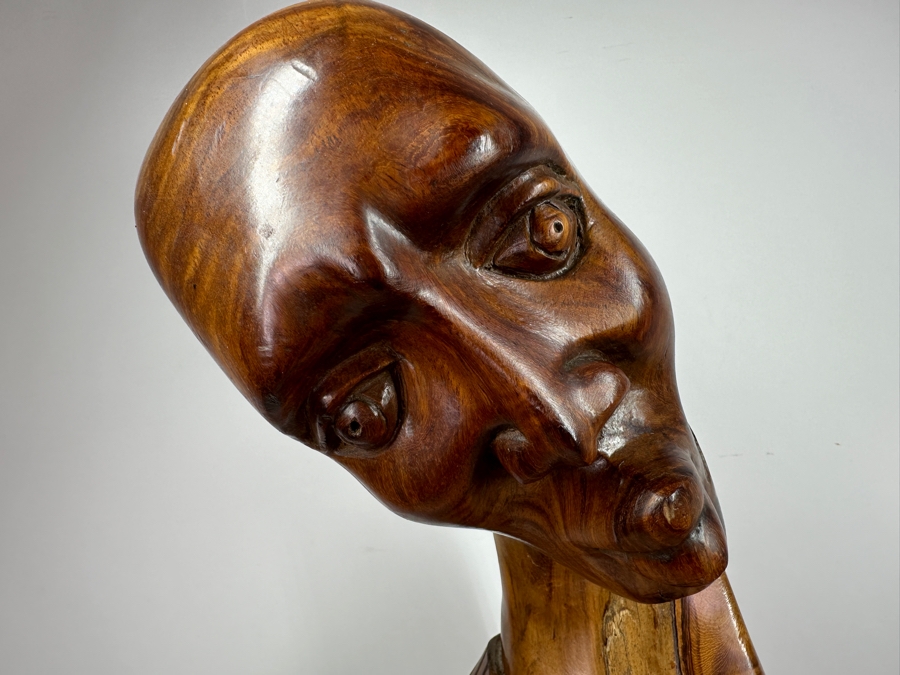 Beautiful Elongated Tribal Wood Tree Trunk Carving Of A Woman 40'H [Photo 3]