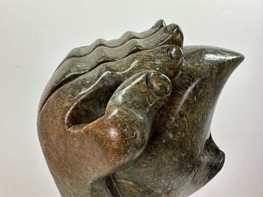 Stunning Shona Tribe African Green Stone Modernist Carving Sculpture 24'H [Photo 7]