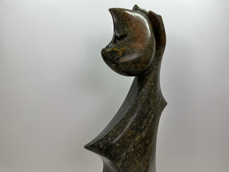 Stunning Shona Tribe African Green Stone Modernist Carving Sculpture 24'H [Photo 3]