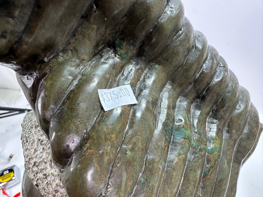 Large Heavy African Tribal Green Stone Carving Sculpture Signed By C. John 24'H [Photo 17]