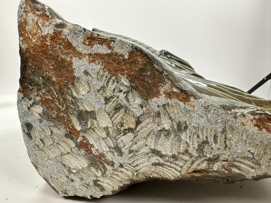 Large Heavy African Tribal Green Stone Carving Sculpture Signed By C. John 24'H [Photo 16]