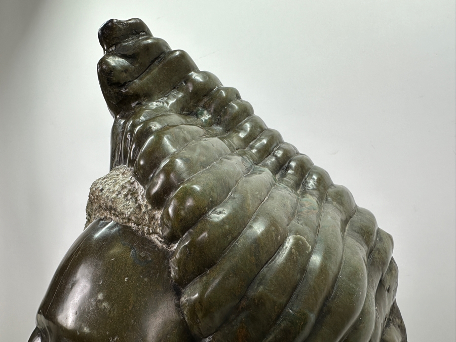 Large Heavy African Tribal Green Stone Carving Sculpture Signed By C. John 24'H [Photo 8]