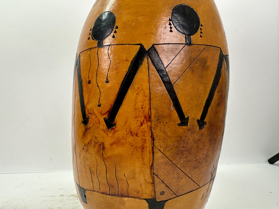 Carved Painted Gourd Signed Carol 2004 19'H [Photo 3]