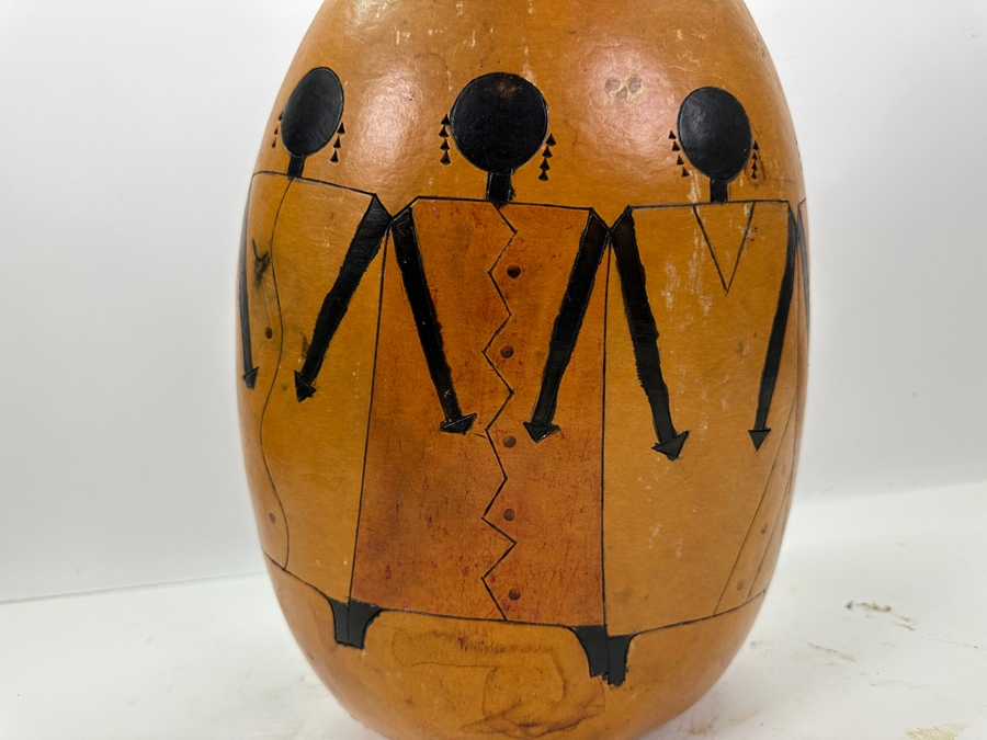 Carved Painted Gourd Signed Carol 2004 19'H [Photo 2]