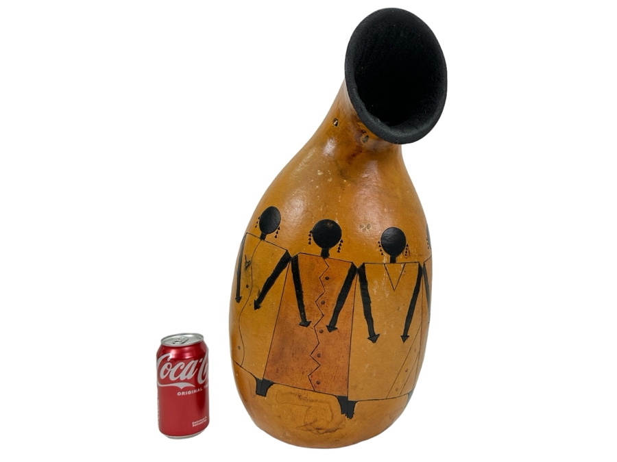 Carved Painted Gourd Signed Carol 2004 19'H [Photo 1]