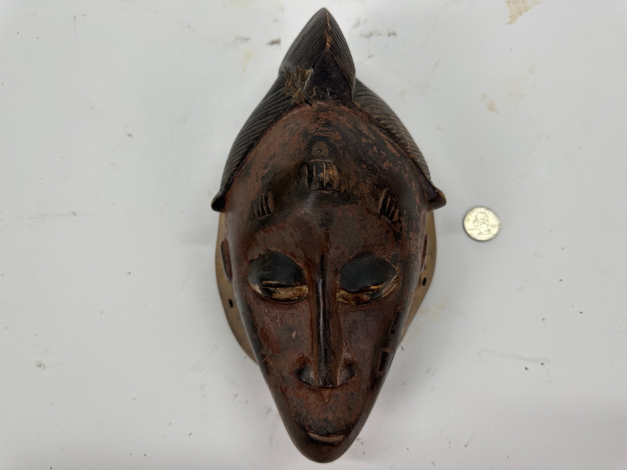 Vintage Carved Wooden African Mask Punu Or Related Tribe Gabon 11'H [Photo 2]