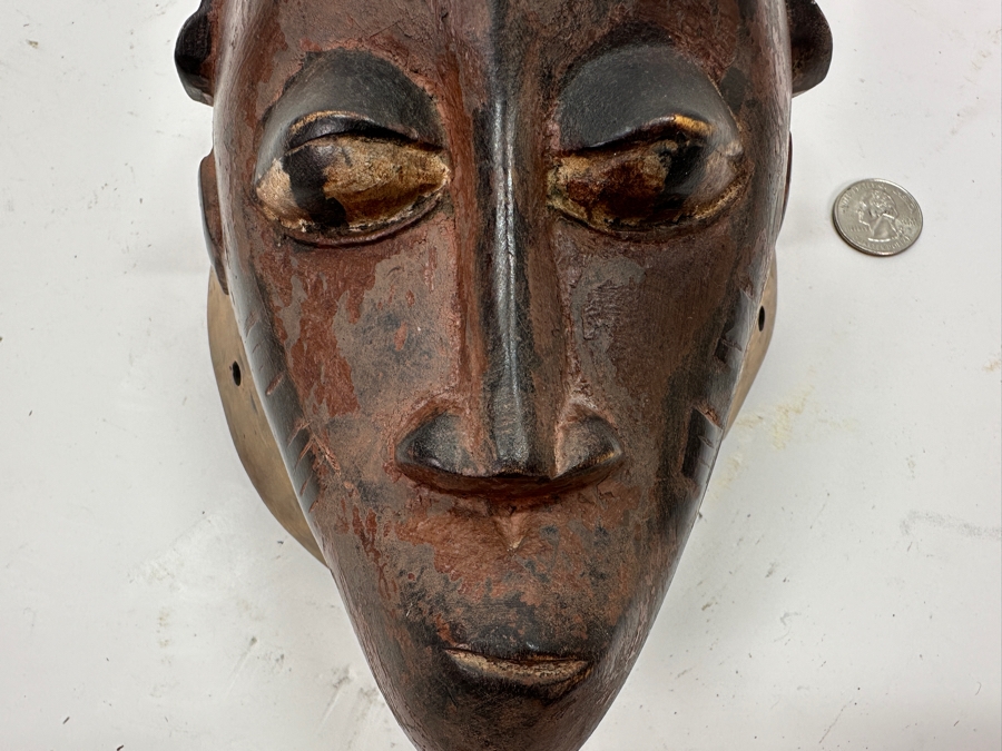 Vintage Carved Wooden African Mask Punu Or Related Tribe Gabon 11'H [Photo 3]