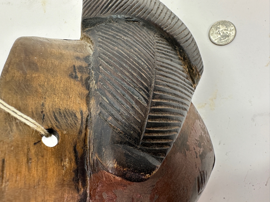 Vintage Carved Wooden African Mask Punu Or Related Tribe Gabon 11'H [Photo 4]