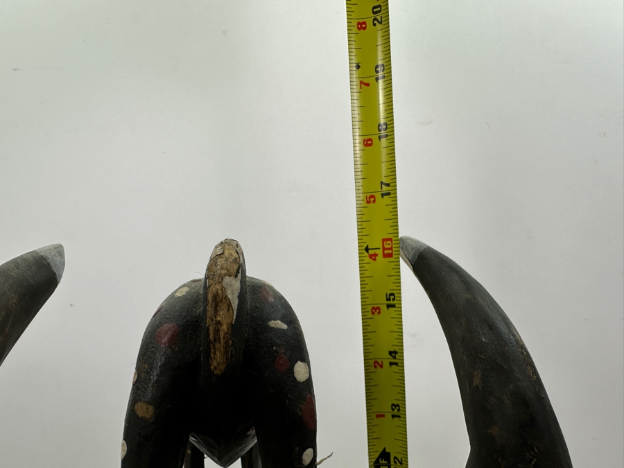 Vintage Carved Wooden Ethnic African Mask Kpelie 16'H [Photo 8]