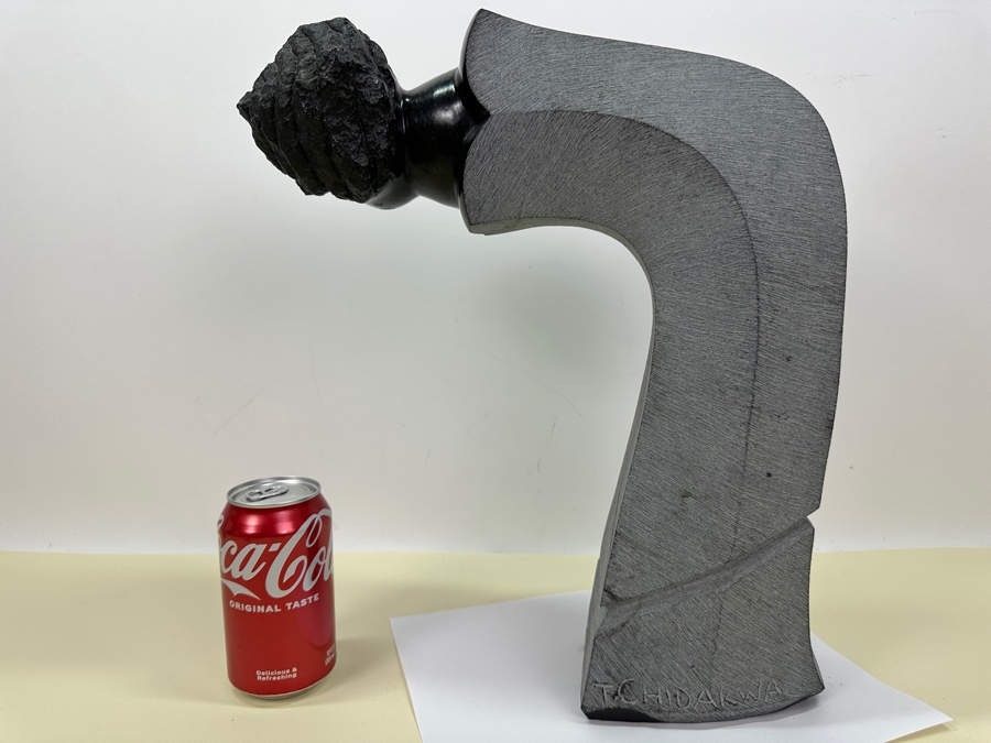 Vintage Carved Stone Shona Sculpture Signed T. Chidakwa 15'H [Photo 5]