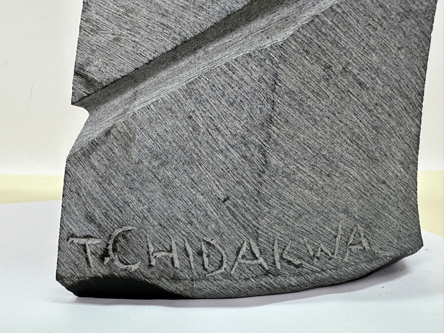 Vintage Carved Stone Shona Sculpture Signed T. Chidakwa 15'H [Photo 7]