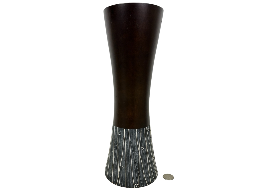Wooden Painted Vase 14'H [Photo 1]