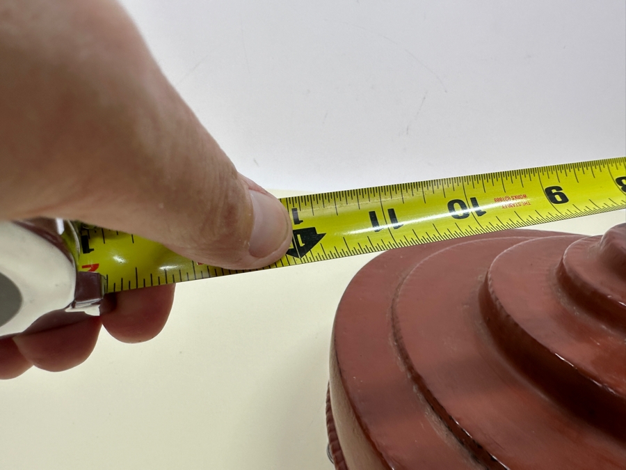 Vintage Asian Red Lacquer Round Box With Lid 12'W X 6'H Estimate $150 [Photo 5]