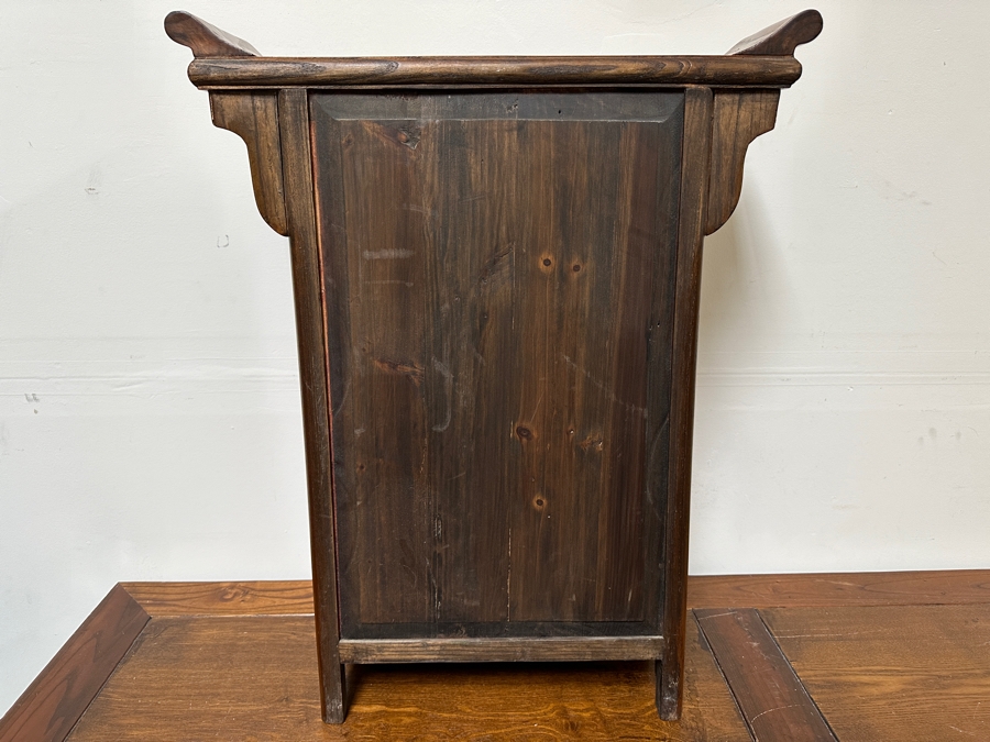 Small Wooden Asian Chest Of Drawers Jewelry Box Apothecary Chest Storage Cabinet 24.5'W X 7'D X 32.5'H [Photo 7]