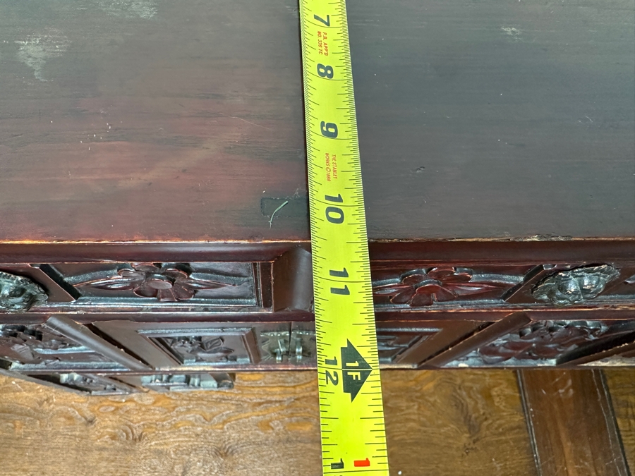 Small Vintage Chinese Carved Wooden Cabinet 44.5'W X 10.5'D X 16'H [Photo 19]