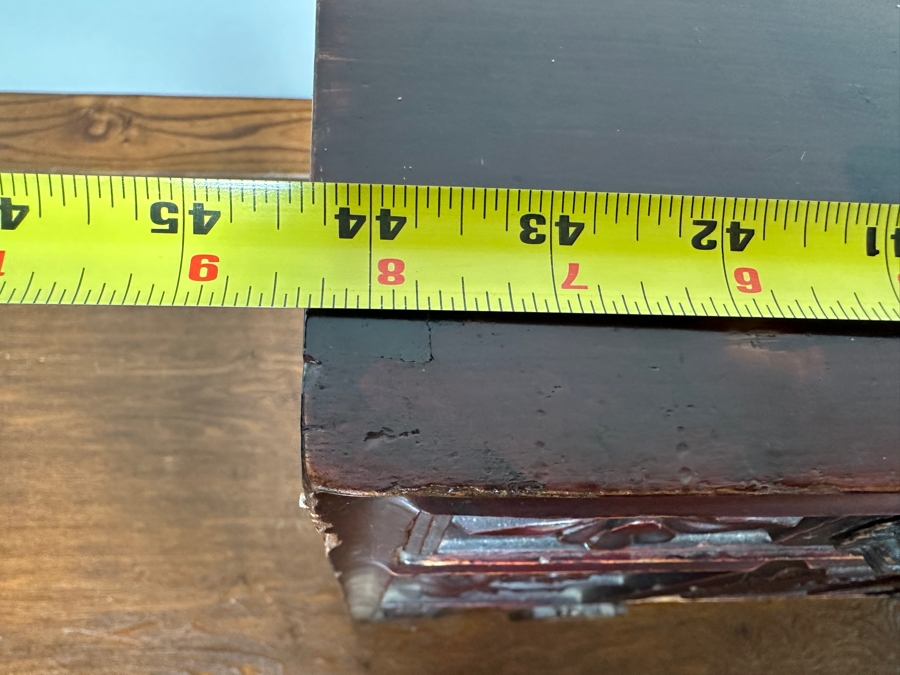 Small Vintage Chinese Carved Wooden Cabinet 44.5'W X 10.5'D X 16'H [Photo 18]