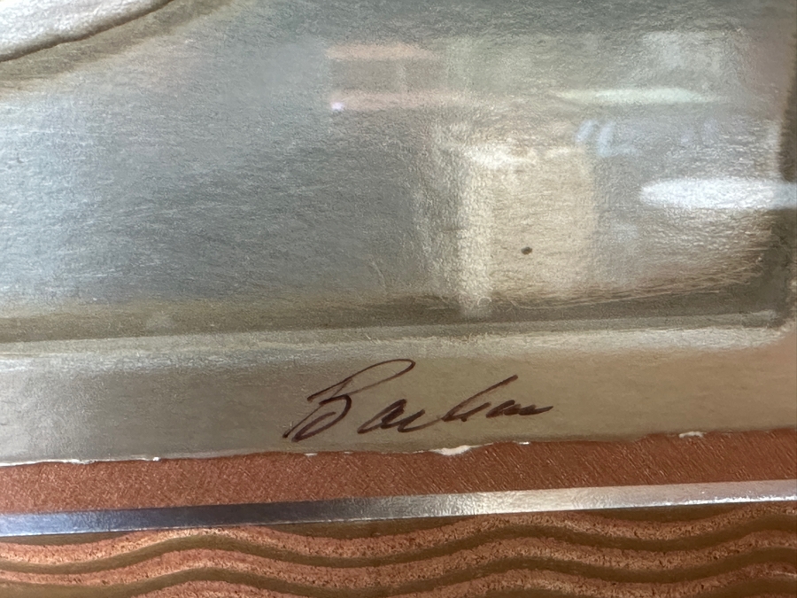 Embossed Artwork Titled 'Sterling Instrument' Artist Signed Framed 25' X 41' [Photo 3]