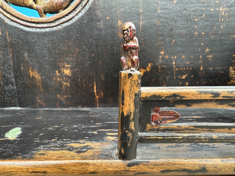 Vintage Carved Wooden Asian Shelf 34'W X 9.5'D X 66'H [Photo 6]