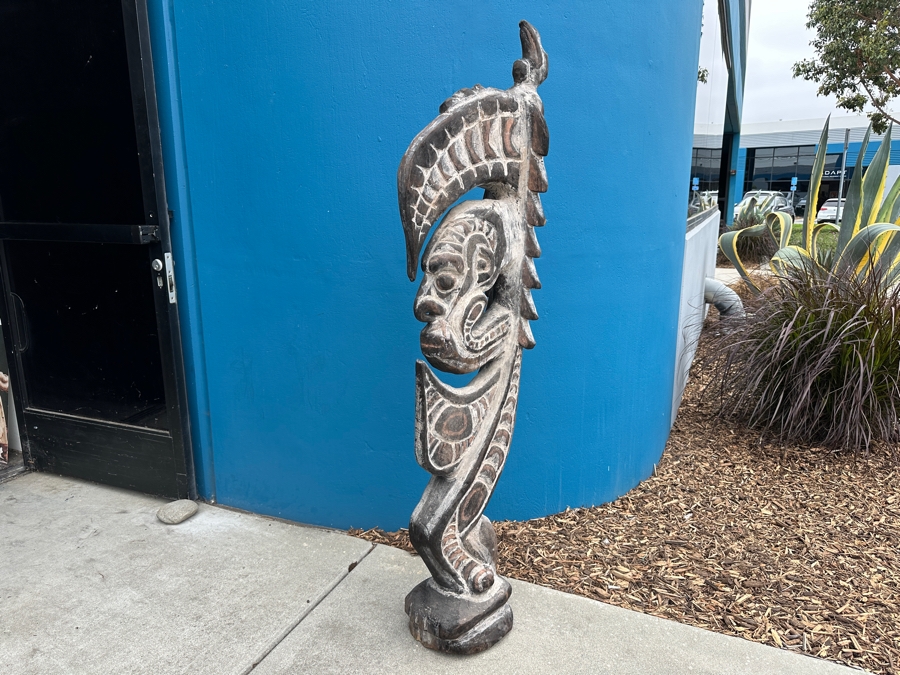 Large New Guinea Carved Wooden Statue 62'H [Photo 4]