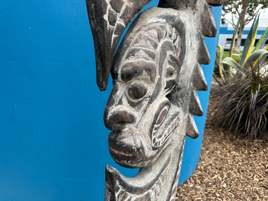 Large New Guinea Carved Wooden Statue 62'H [Photo 5]