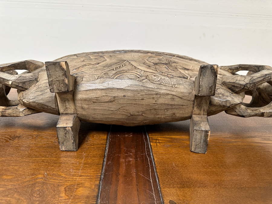 Vintage Carved Wooden Soul Boat Carving Tribal Pacific Islands Large 38'W X 8'D X 18'H [Photo 9]