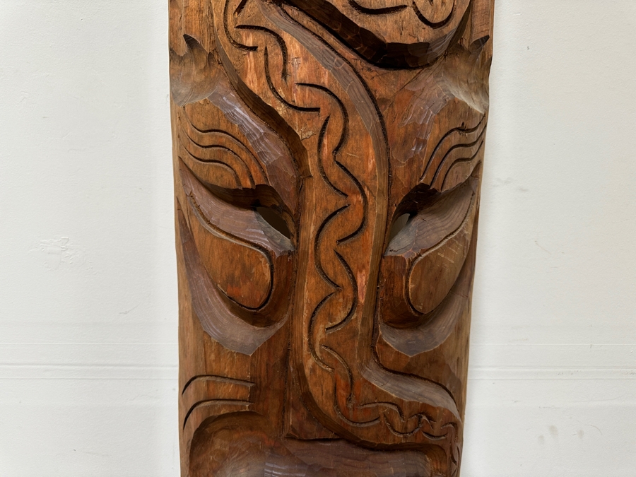 Large Carved Tree Trunk Mexican Mask 15'W X 39'H [Photo 3]