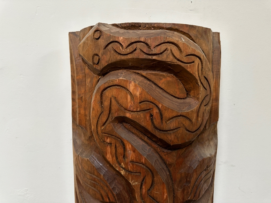 Large Carved Tree Trunk Mexican Mask 15'W X 39'H [Photo 2]