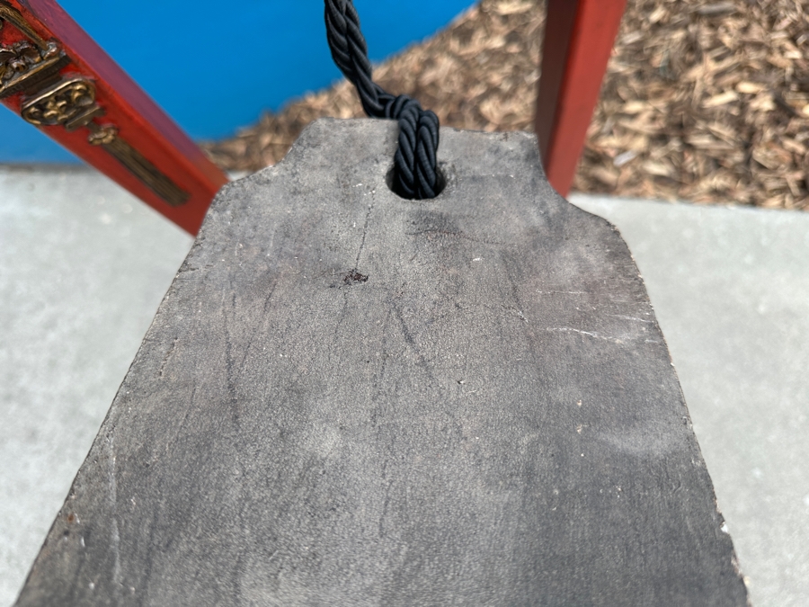 Decorative Chinese Red Wooden Stand With Hanging Faux Stone 14'W X 11'D X 53'H [Photo 9]