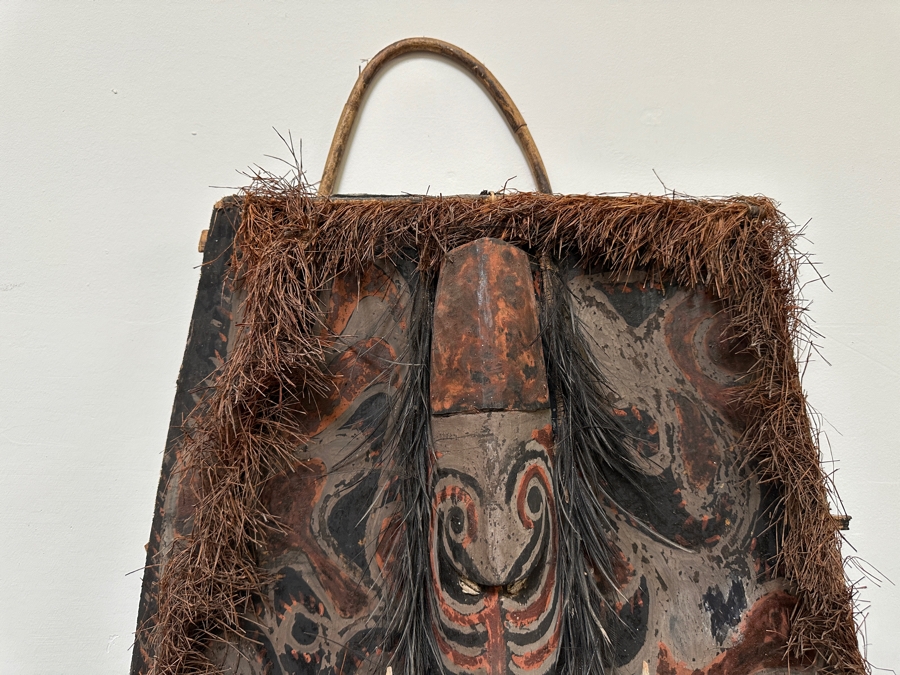 Large Vintage Papua New Guinea Asmat Tribe Artifact Wall Hanging 33'W X 58'H [Photo 6]