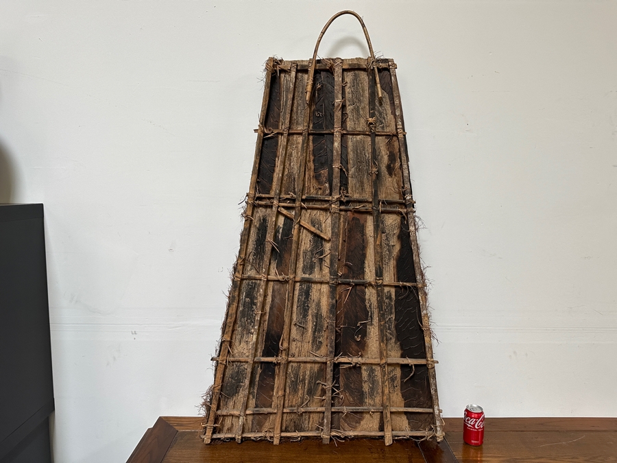 Large Vintage Papua New Guinea Asmat Tribe Artifact Wall Hanging 33'W X 58'H [Photo 8]