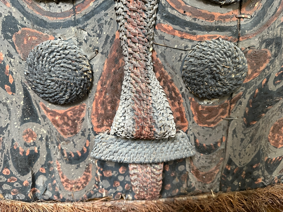 Large Vintage Papua New Guinea Asmat Tribe Artifact Wall Hanging 33'W X 58'H [Photo 7]