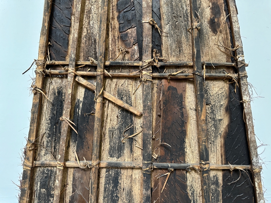 Large Vintage Papua New Guinea Asmat Tribe Artifact Wall Hanging 33'W X 58'H [Photo 9]