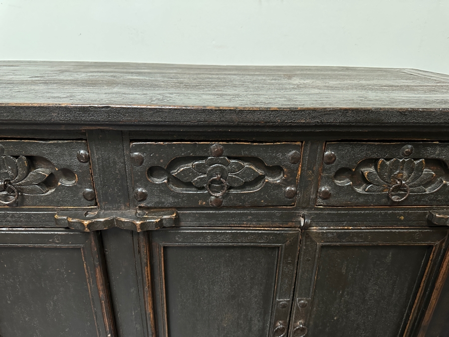 Vintage Chinese Wooden Cabinet With Four Drawers 54.5'W X 20.5'D X 34'H [Photo 4]