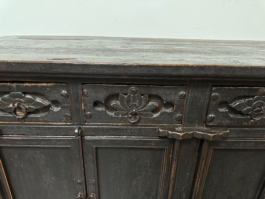 Vintage Chinese Wooden Cabinet With Four Drawers 54.5'W X 20.5'D X 34'H [Photo 3]
